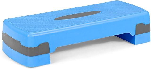 COSTWAY Aerobic Stepper, 2/3 Levels Height Adjustable Exercise Step Platform with Risers and Non-Slip Surface, Workout Fitness Step Board for Home Gym