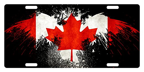 CANADA Flag Custom License Plate Canadian Emblem Wave Version # 1 (EAGLE VERSION)