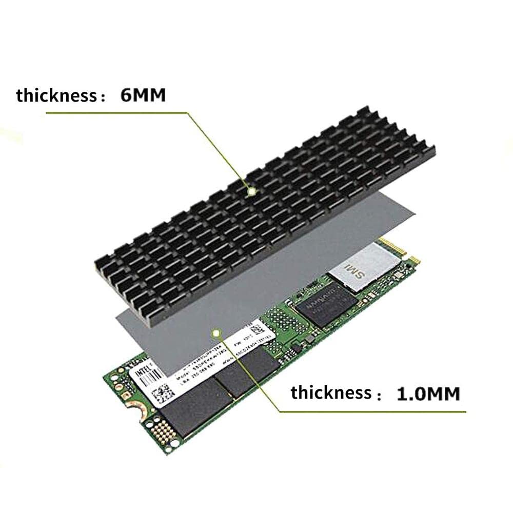 10 Set M.2 NGFF NVMe 2280 PCIE SSD Dissipatore di Calore in Alluminio con Pad Termico