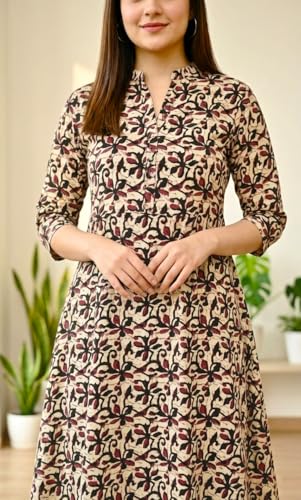 Image of CREATION & YOU Women Plus Size Cotton Printed Kurta with Pant Set | Work /Office Wear Kurta Set for Women