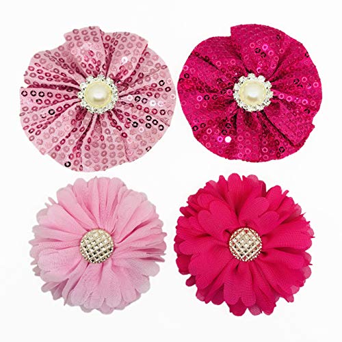 Pet Show 4Pcs Dog Charms Embellishment Flower Collar Accessories For Cat Puppy Collars Bowtie Grooming #TOP16