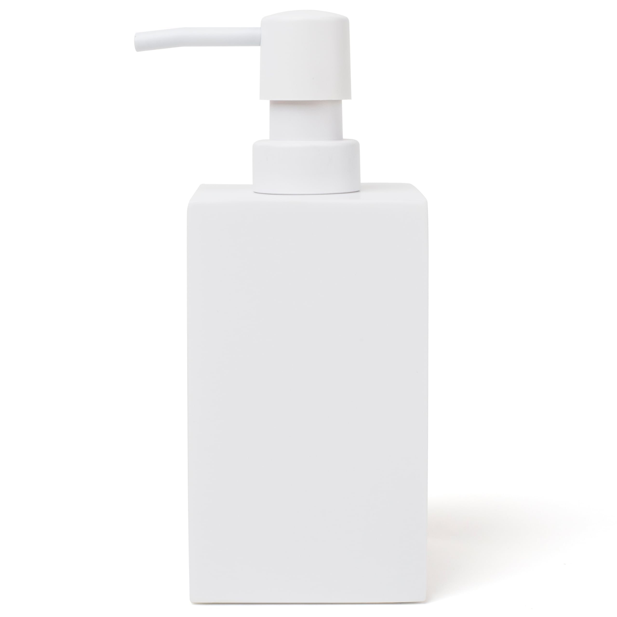 Yew Design Dispensador de jabón Blanco Mate para baño, 450 ml, Bomba Cuadrada de Acero Inoxidable para jabón lÃquido, Platos o Manos, para Fregadero de Cocina, encimera y baño