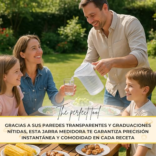 Miniatura 3 de Chefzoco Jarra De Plástico, Jarra De Agua De 2 Litro Con Tapa, Jarras Para Servir Bebidas Frías, Apto Para Calentar En Microondas O Congelar, Longitud 23 Cm, Capacidad 2 Litros