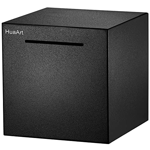 Image of Stainless Steel Safe Piggy Bank for Adults (7.9 inch - Black)