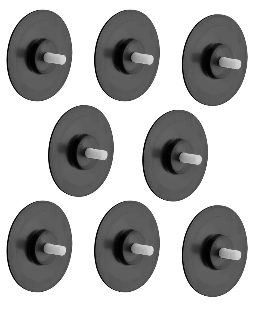 SANNO Suction Cups Black Pads Replacement for Shower Caddy Sope Dish Double Hooks- Set of 8 Pads
