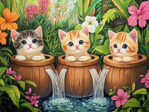 Mosaico de punto de cruz con diamantes de gato, el regalo decorativo ideal de 35x45cm