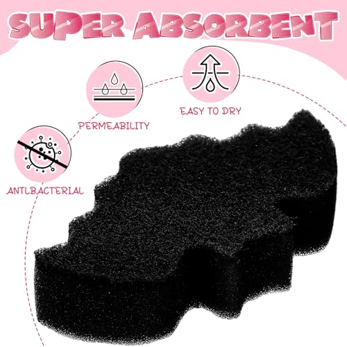 Image of Tioncy 12 Pack Bat Kitchen Sponges Bulk Dual Sided Scrubber Sponges Dishwashing Non Scratch for Bat Kitchen Accessories Dish Scouring Black, White, Pink