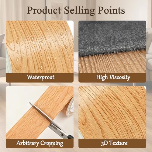 Image of GSCIT Club Wood Grain Repair Tape, 2.4 inch X 15ft Self Adhesive Maple Grain Repair Patch for Tables, Chairs, Baseboards, Doors, Windows, Floors, Handicraft DIY.