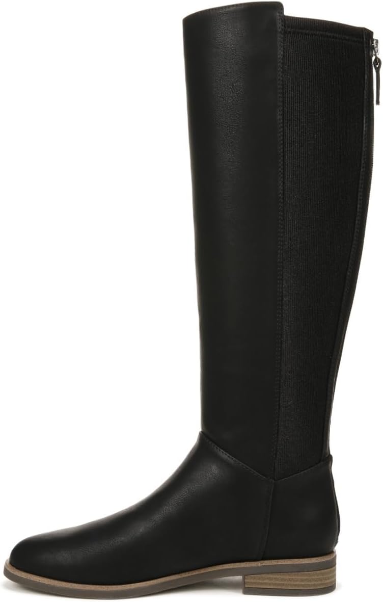 Dr. Scholl's Shoes Womens Astir Zip Knee High Boot Black Smooth 8.5 M