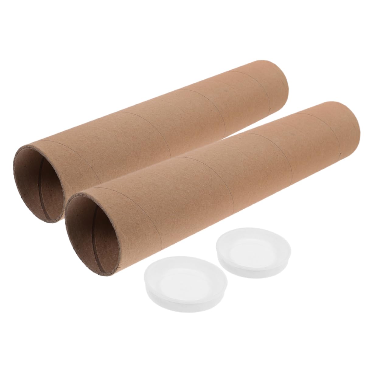 BCOATH 4sets Art Prints and Document Storage Tube Kraft Paper Cylinder Caps for Mailing and Crafting 2pcs*4