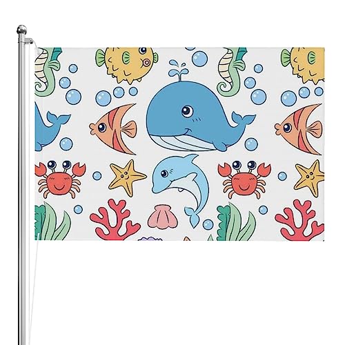 Drapeau de la vie marine amusant pour habiller vos murs et fêtes extérieures