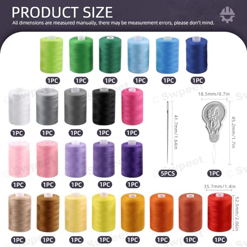 Set de 30 hilos de coser colores arcoiris 1000 yd miniatura 2