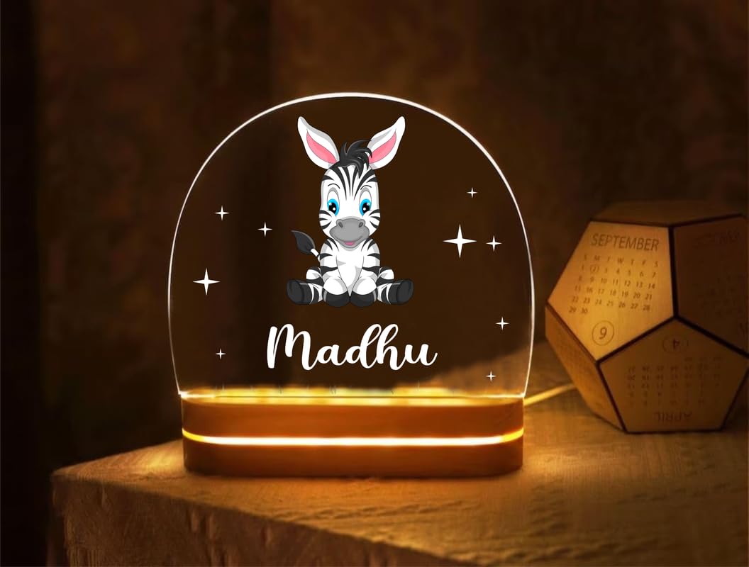 THE GRANDEUR Acrylic Personalized Name LED Night Table Lamp Gifts for Men Women|Customized Gifts for Men Women Husband Wife Girlfriend Boyfriend (Design 13), Transparent