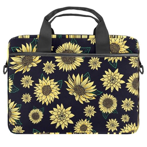 Sac bandoulière PC portable 13,3 pouces floral bleu marine