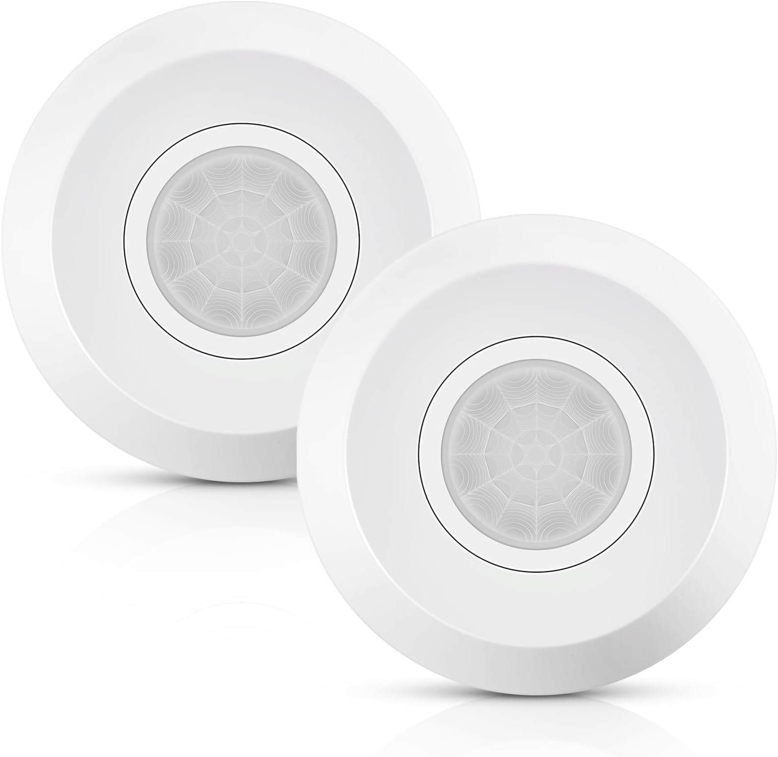 2 Pcs Ceiling Sensor Switch with Slim Design 360 Degree Field of View Pir Occupancy Motion Detector Motion Sensor Light Switch Presence Sensor Occupancy Sensor White