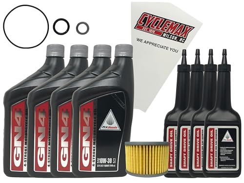 Cyclemax Oil Change Kit compatible with 2014-2023 Honda Pioneer 700-4 with O-Rings.