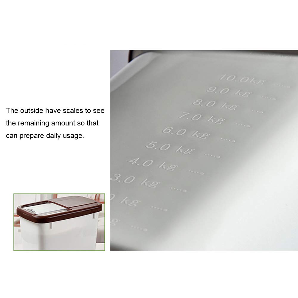 Baffect Rice Container Sealed with Sliding Lid,10kg Rice Box Cereal