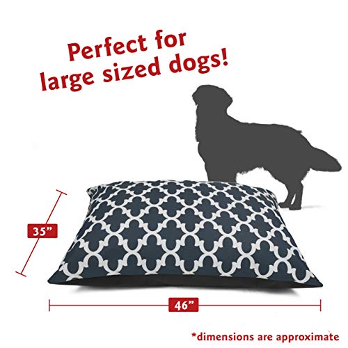 Image of Majestic Pet Super Value Dog Bed Large (46 in. x 35 in.) Trellis Navy