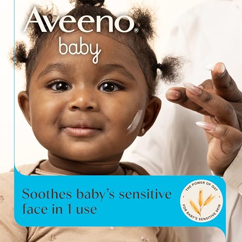 Image of Aveeno Baby Daily Moisture Face Cream, Oat Enriched Moisturizing Cream for Babies' Sensitive Facial Skin, Strengthens Skin's Moisture Barrier, Ultra-Hydrating, Non-Greasy, Fragrance-Free, 1.5 oz