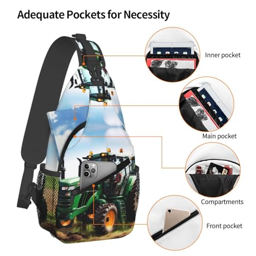 Mochila cruzada con diseño de tractor para hombres y mujeres miniatura 4