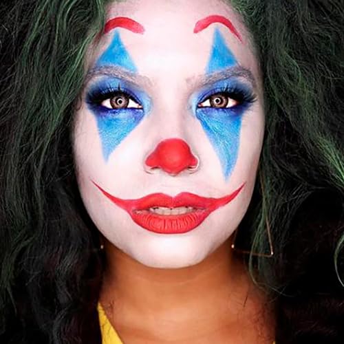 Mysense-Clown-Makeup-KitRed-White-and-Blue-Joker-Face-Body-Paint-StickCream-Facepaint-and-Green-Temporary-Hair-Color-Chalk-for-Halloween-Costume-Cosplay-Party-DIY