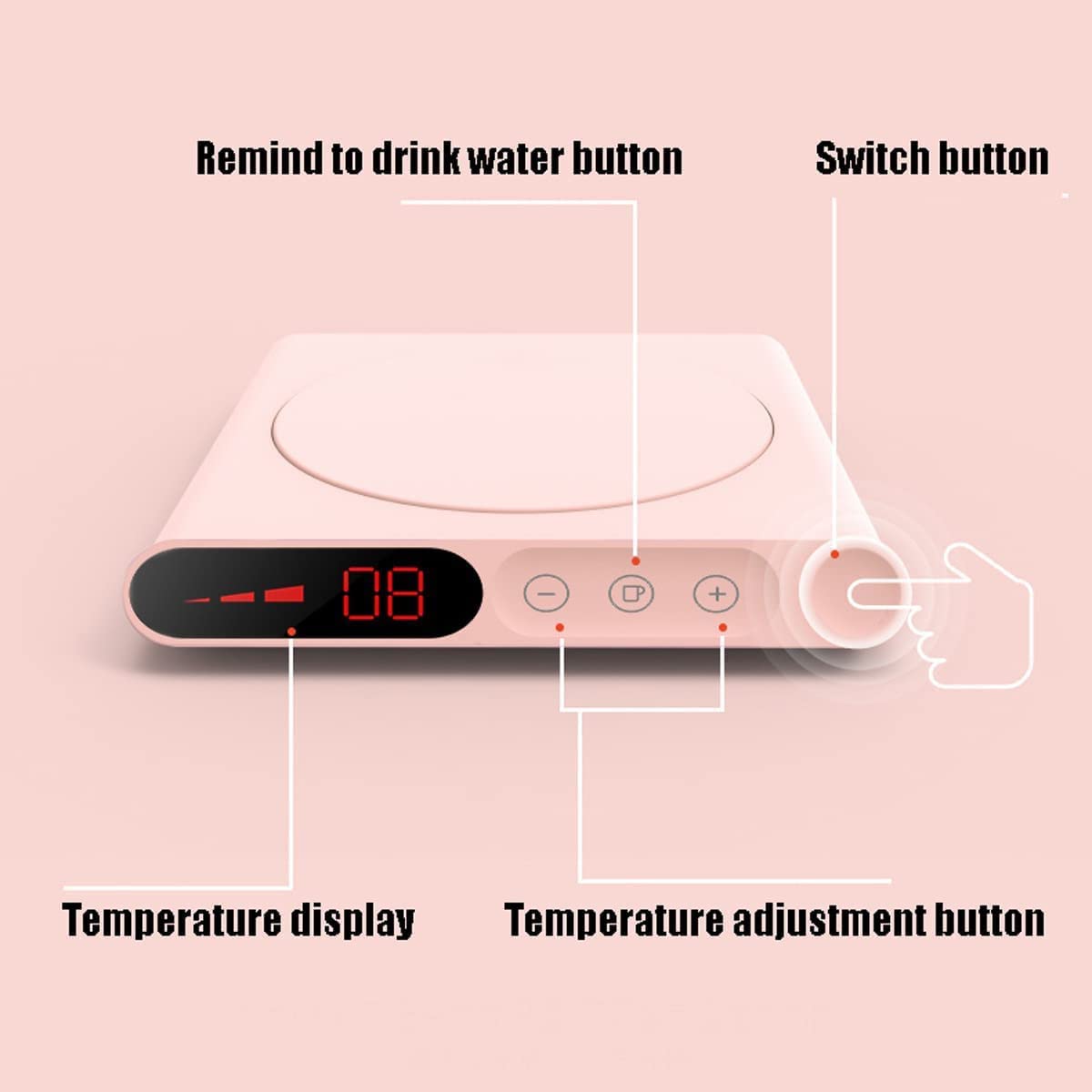 Podgrzewacz do kubków do kawy USB Inteligentny elektryczny podgrzewacz do filiżanek Płyta grzewcza z wodoodpornym panelem dotykowym 3 ustawienia temperatury 8 h Automatyczne wyłączanie Zimowy prezent