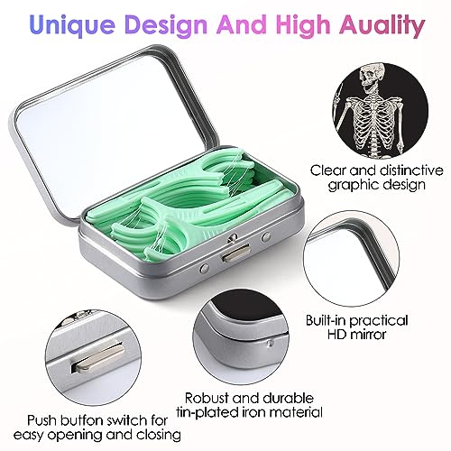 Image of Portable Dental Floss Case - Easy to Store Floss Picks, Perfect for Travel, Hotels, Dinners, Appointments, Human Skeleton, 1 Foot (Pack of 1), Pouch