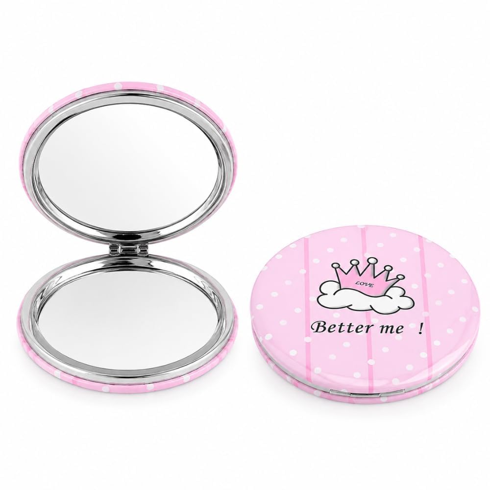 Cartoon Printed Compact Pocket Mirror Foldable Double Sided Makeup Vanity Mirror Portable Round Mini Cosmetic Travel Mirror for Women Girls Handbag Beauty Accessory-image-33
