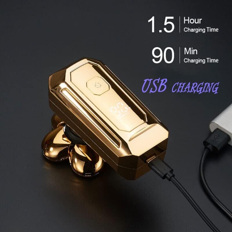 Head Shavers for Bald Men, Bald shaving machine electric shaver for men beard hair trimmer body grooming kit six blade electric razor LCD display (Color : Silver)