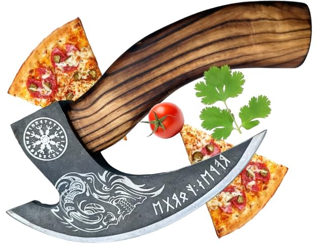 CraftTal Handgemachte Pizza-Wikinger-Axt aus Kohlenstoffstahl mit...