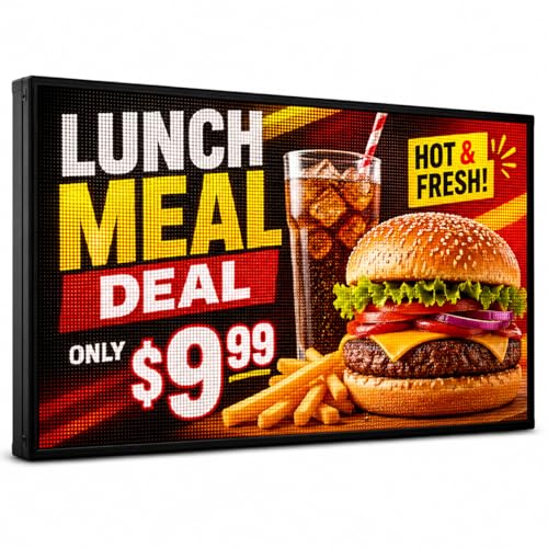 Image of CX P5 Outdoor LED Sign 65 inch x 34 inch, Full Color Programmable LED Display, IP65 Waterproof High-Brightness Digital Sign with WiFi & USB Control, Scrolling Text Image Video Message Board for Business Advertising