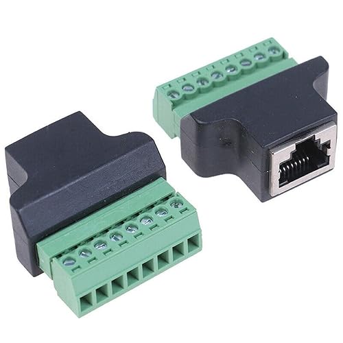 Miniatura 10 de Adaptador de bloque de terminales de tornillo RJ45 macho a 8 pines para extensor Ethernet Cat5 Cat6 Cat7 CCTV Internet digital, enchufe macho RJ45 a