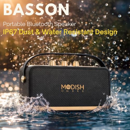 Image of ModishOmbre Premium Basson 30W Portable Bluetooth Speaker | FM Radio | 20 Hours Long Playtime | Dual Bass Drivers | Built-in Mic | Playback via BT5.3 /USB /TF Card, Easy Controls | Type C Charging