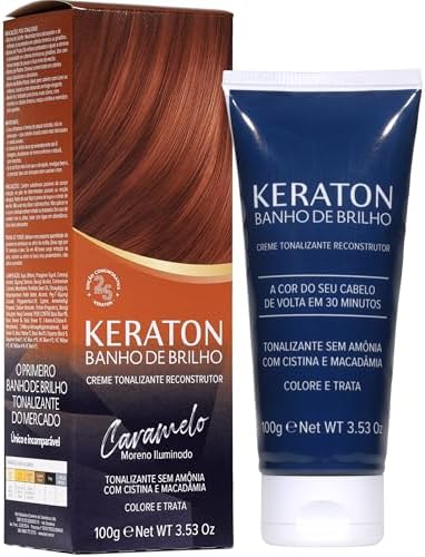Keraton, Banho de brilho, Creme tonalizante reconstrutor, Sem amô...