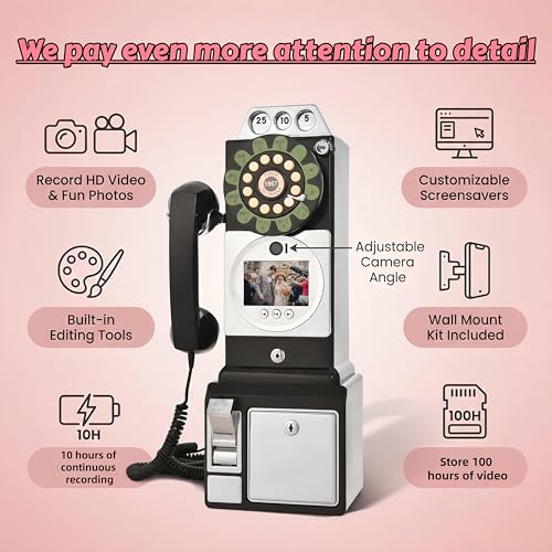 Image of Video & Audio Guest Book Wedding Phone Guestbook Creative Easy to Use & Fun Engagements Anniversaries Baby Showers Graduation (Black)