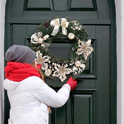 Couronnes de Noël pour porte d'entrée : décoration suspendue sans trace ni chute - 5