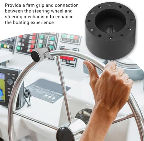 Boat Steering Wheel Hub Adapter, Metal, 3/4 Inch Keyway, 5mm Screw Holes, Compatible with Standard 6 Hole Wheels, Universal Fit for Boats