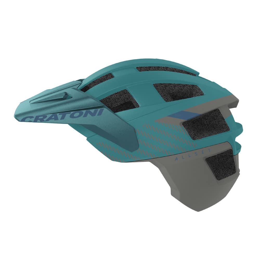 Winora Unisex – Erwachsene Cratoni Allset Pro Jr. Helme, Türkis/Anthrazit Matt, 52-57cm