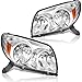 Headlights Assembly Pair for 2003 2004 2005 Toyota 4Runner Limited/SR5/Sport Halogen Headlamps Headlight Replacement 03 04 05 Toyota 4Runner Head Front Lights (LH RH),Chrome Housing Amber Reflector