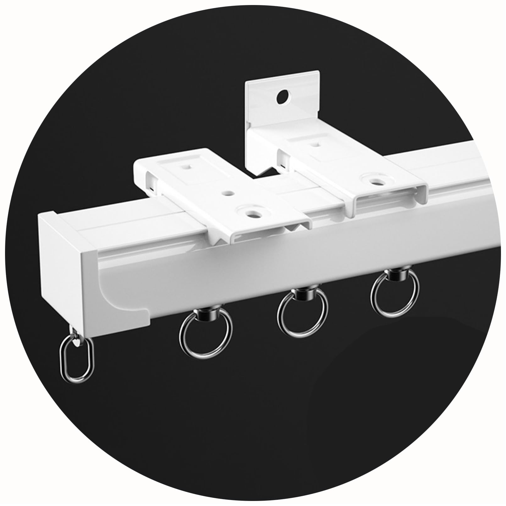 Rail De Rideau En Aluminium Pour Fenêtre, Rail Rideaux Plafond Pour Rideaux, Rails À Rideaux Robustes Pour Séparateur De Pièce Salon Chambre(White-Ceiling,4m(4 * 1m))