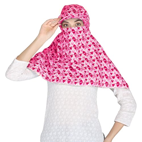 Image of Scarf Face Cover Cap Mask Sun Protection Head Hair Face Wrap Bandana Stole For Girls and Women
