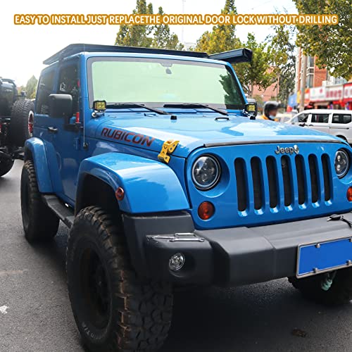 Jeep Hood Latches, Hood Catch Kit Compatible With Jeep Wrangler Jk Jku 2007-2018 & Jeep Wrangler Jl Jlu Gladiator Jt 2007-2021, No Drilling, Hood Latches For Jeep Wrangler (Style J) #TOP7