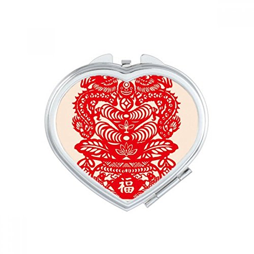 Miroirs de poche à la main dragon rouge pour cosmétique nomade - 2