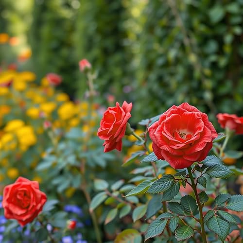 Rosa arbusto rojo de raíz desnuda para decorar bordes de jardín 6