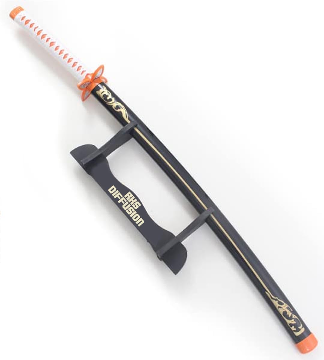 Demon Slayer Katana en Bois Shinobu Kocho, Epee Kimetsu No Yaiba avec Presentoir Inclus pour Deguisement Cosplay