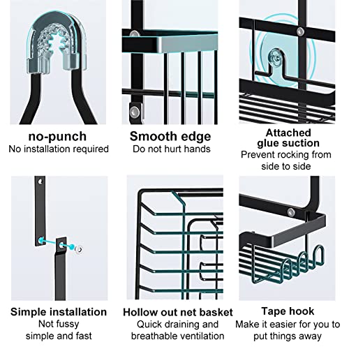 Caddy de chuveiro suspenso Mokylor, organizador de chuveiro suspenso para banheiro sobre a cabeça Ca