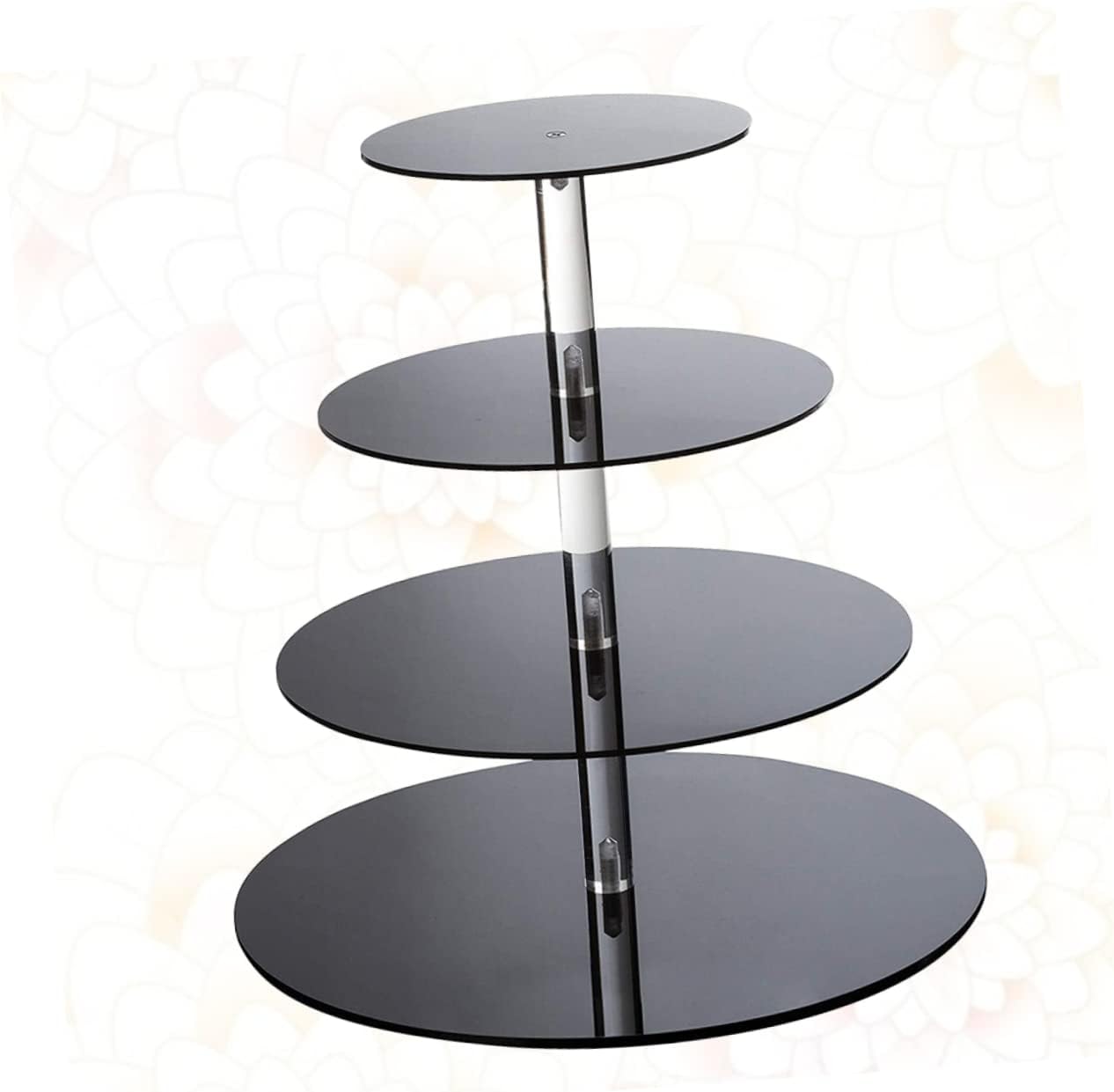 4-layer Round Acrylic Cake Display Stand Cupcake Holder Shelf Wedding Party Birthday Detachable Decor Tall Cake Rack