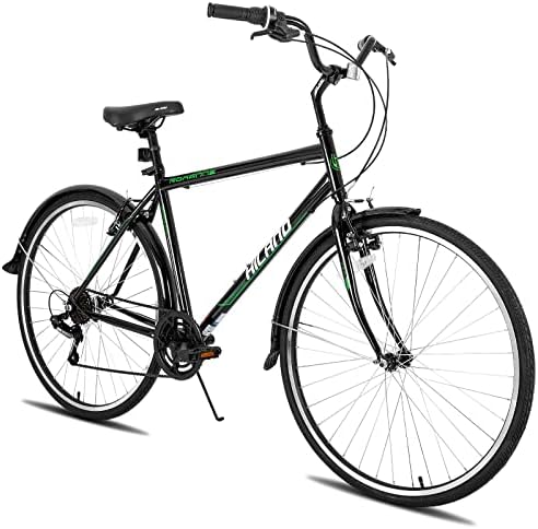 Hiland 700C Hybrid Bike, Step-Over/Step-Through Frame Commuter City Bike, Shimano 7speeds Cruiser Bicycle for Men Women