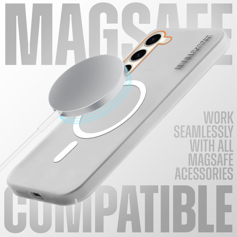 Image of Mr. Case Back Cover for Samsung S23 5G Sleek Frosted Translucent Back with Wireless Charging Support | Anti-Scratch Shockproof Phone Case - White