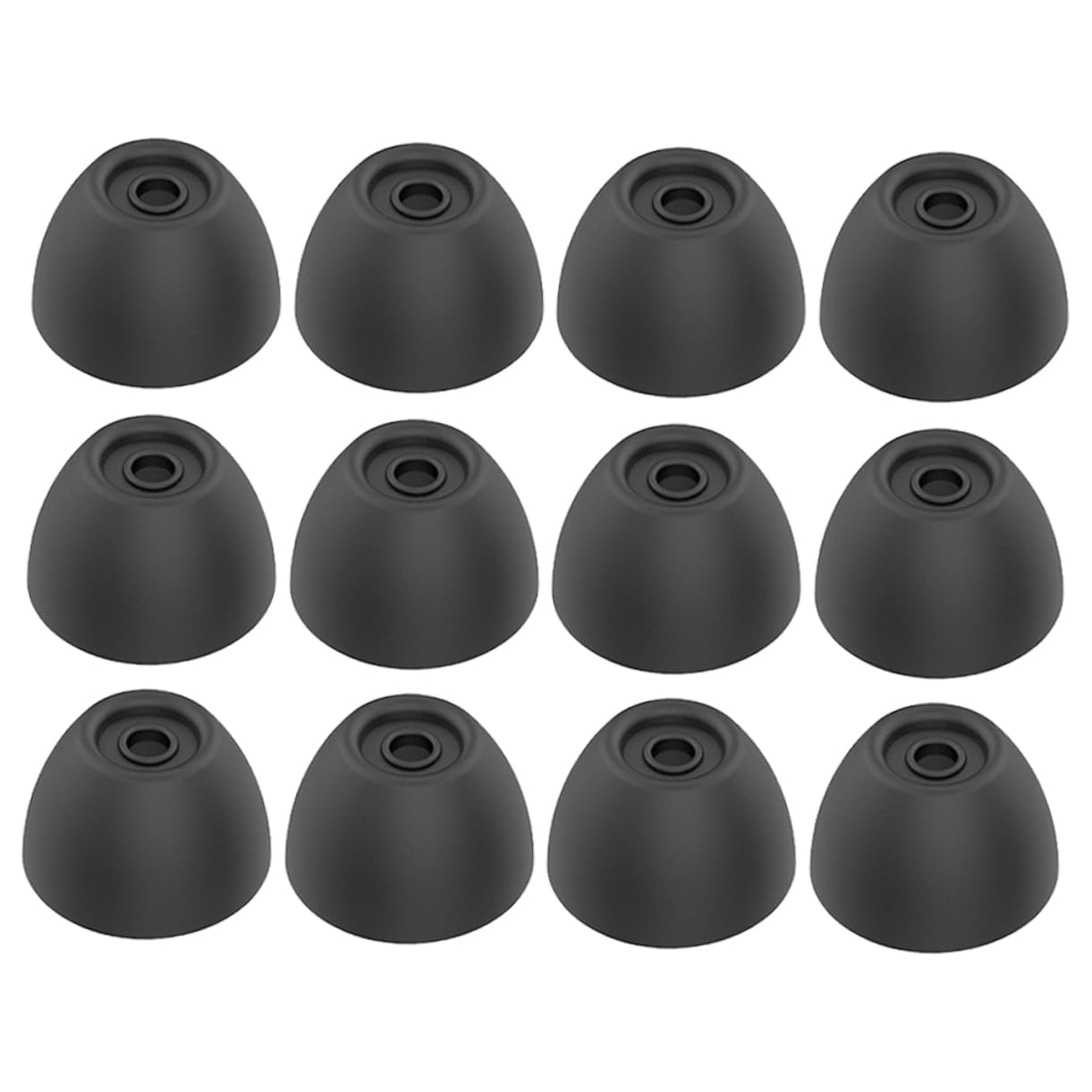 12Pcs Silicone Earbuds Caps for Buds Ergonomic Design Noise Reduction Black Replacement Earphone Tips for Comfortable Long Term